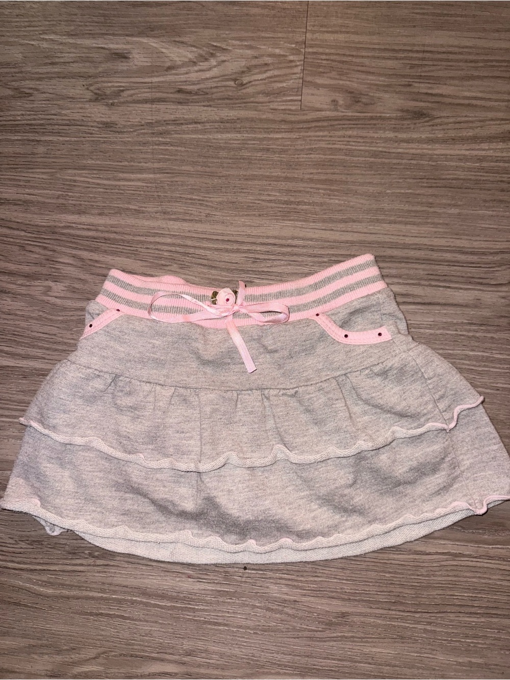 Girls' Gray and Pink Ruffle Skirt - Kids Dress